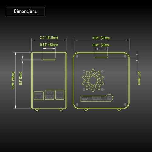 Raspberry Pi 3 Case, Aluminum Mini Tower Case with Cooling Fan and Color Changin - Picture 2 of 8