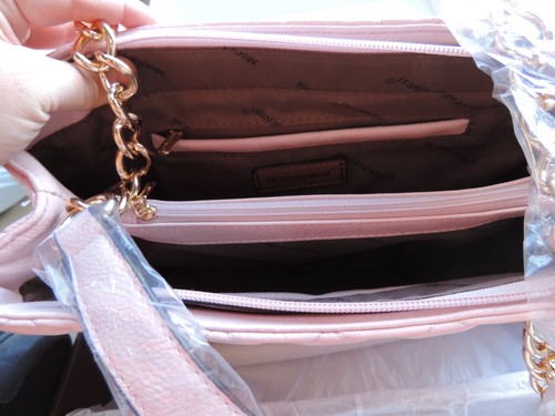 Montana West mittelgroße rosa gesteppte Kette Handtaschen Schultertasche - Bild 7 von 10