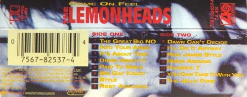 Lemonheads Come On Feel the Lemonheads cassette Germany Atlantic 1993 cassette - Picture 2 of 9