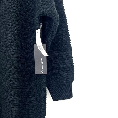 Neu schwarz Band _ Übergröße 0X Strick Langarm V-Ausschnitt kurz Pullover Kleid Tunika - Bild 5 von 12