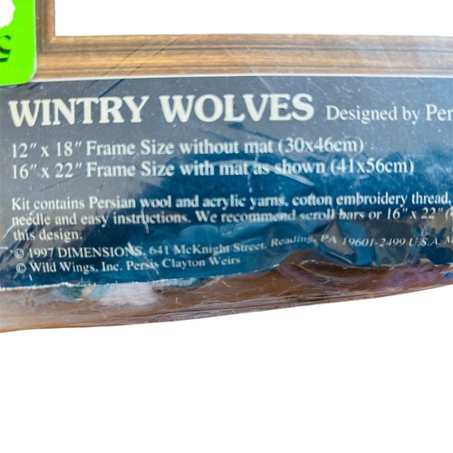 Vintage Sunset Needlepoint Stitch Kit 12126 WINTRY WOLVES 12 X 18" Persis Weirs - Picture 3 of 4