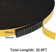 Egofix Weather Stripping Door Seal Strip,Black Weatherproof Foam Tape Insulation
