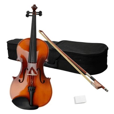 New 16'' Acoustic Viola + Case + Bow Black Pink White Blue Green Brown Natural