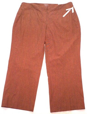 Apt 9 Women's Pearson Straight Leg Brown Pants Plus 24W (45X30), NEW