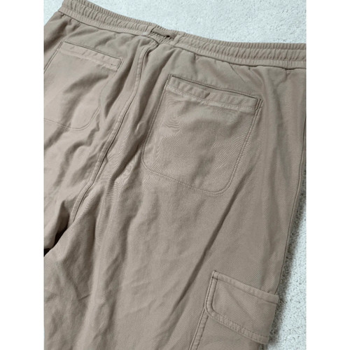 Athleta Womens Farallon Cargo Crop Pants Sz 14 Tan Elastic Waist Pockets - Picture 12 of 12