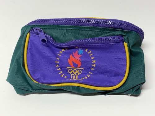 Atlanta 1996 Olympics Green Purple Red Fanny Waist Pack Bag Adjustable Unused - Picture 1 of 6