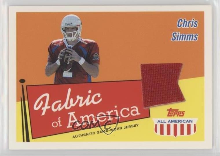 2003 Topps All American Fabric of America Chris Simms #FA-CS Rookie RC p7i