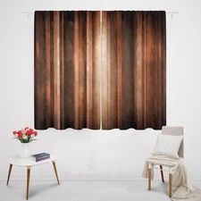 Brown Curtains 42Wx45H Inch Rod Pocket Rustic Burnt Orange Bedroom Window Dra...