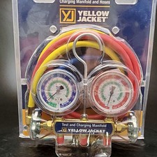Yellow Jacket 42215 Series 41 Manifold 2.5" Gauge R-12/22/502 HVAC Hoses✅
