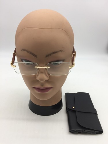 Cartier Fashion Randlos Gold/Braun Brille Brillengestell 52-17-145