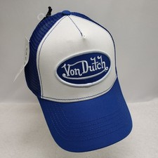 Von Dutch Blue And White Trucker Hat SnapBack Adjustable NWT