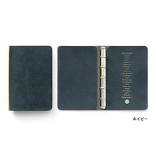 PLOTTER 5001 5-Ring Leather Binder Pueblo Mini 5 Size navy color Japan