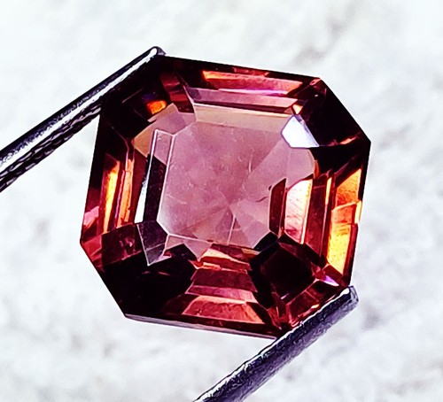 Natural Rhodolite Garnet 8 to 10 Ct Loose Gemstone Asscher Shape Certified RL195 - Picture 2 of 6