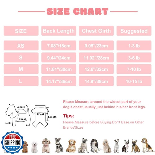 Dog Pajamas Small Sized Dogs Stretchable Summer Dog Clothes Pjs 4 Legs Girl B - Bild 3 von 5