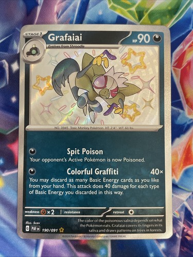 Grafaiai 190/091 - S&V: Paldean Fates Shiny Holo Rare - Pokémon TCG (NM) - Bild 2 von 3