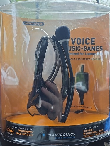 Plantronics Foldable USB Stereo Headset Optimized Laptop Use Audio 470 USB NEW - Picture 1 of 2