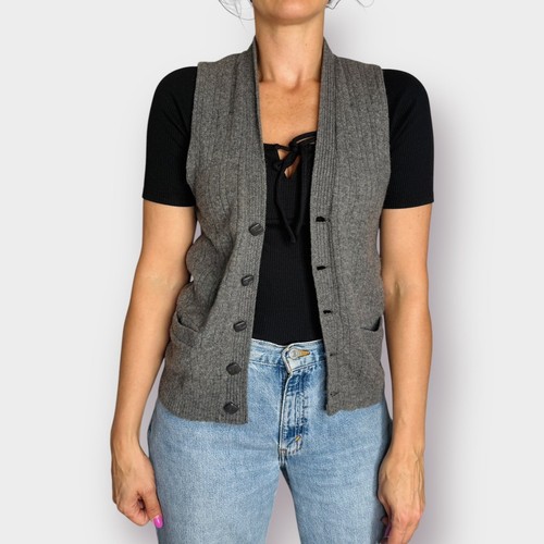 Gilet Alexander anni 60 grigio con bottoni davanti - Foto 3 di 8