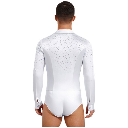 Mens Dancewear Tango Bodysuit Openable Crotch Jumpsuit Straplers Dance Catsuit - Bild 40 von 48