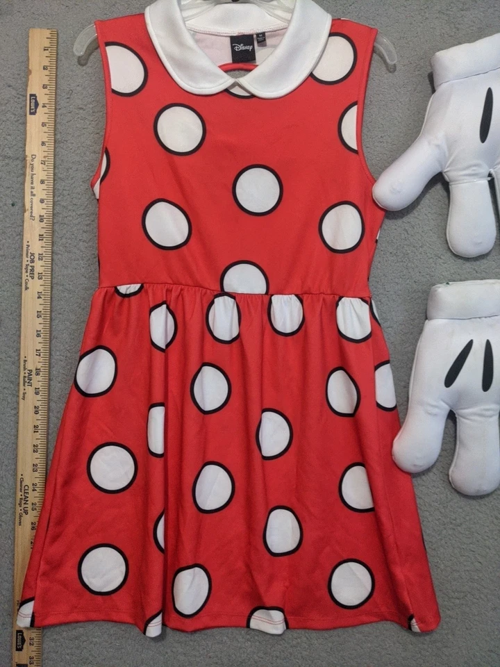 DISNEY MINNIE MOUSE Disfraz Halloween Vestido Orejas Guantes Talla M B34-37" W29-35" L23" Foto 4 de 4