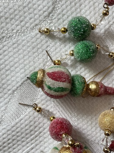 VTG Lot of Extra Lg Sugared Peppermint Candy Theme Xmas Ornaments 19ft Garland - Picture 24 of 24
