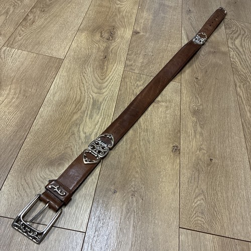 Vintage Brighton Western Gürtel braun 32 L 49809 USA 1990’s Ornate Silver Link - Bild 1 von 8