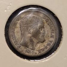 1854 denmark 4 skilling vf Rigsmont of Rigsdaler original old silver world coin