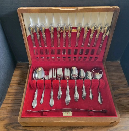Oneida Community Stainless CHATELAINE Flatware Set 66 Pc 11 Place Setting W Box - Bild 1 von 24