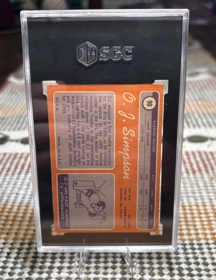 1970 Topps - O.J. Simpson Rookie SGC 2 😳 - Image 4 of 4