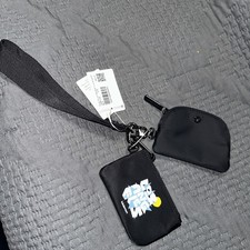 Brand New Authentic Women Lululemon Dual Pouch Wristlet Black/Los Angeles Logo