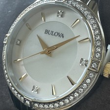 Bulova Women's Quartz Crystal Accent Two-Tone 32mm Watch 98L273