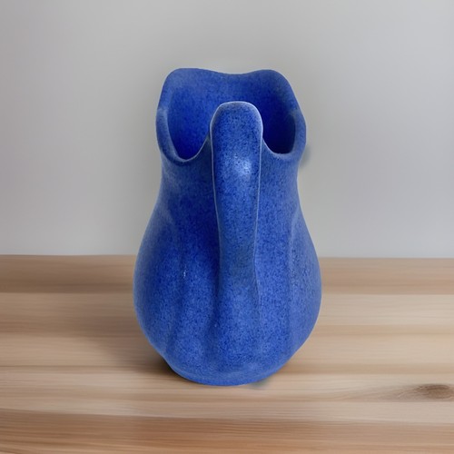 Small Vintage Matte Blue Creamer/Small Pitcher Niloak Pottery, 4-5/8" Tall - Picture 3 of 8