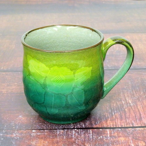 Kutani Ware Ceramic Mug, Silver Camellia Design, AK4-0881 - Picture 5 of 6