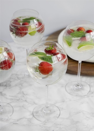 Mikasa Cheers Set Of 4 Crystal Gin Copa Balloon Glasses Precision-etched Design - Picture 14 of 14