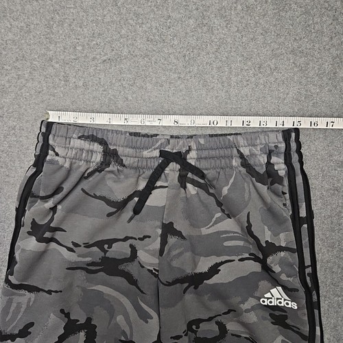 Pantalones Cortos para Correr Adidas Hombres Gris Medio Camuflados Sin Forro Bolsillos Cordón LEER - Imagen 4 de 8