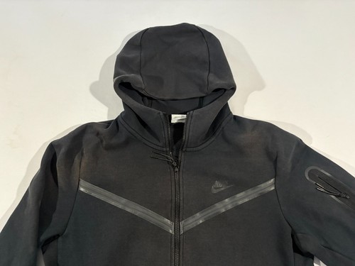 Nike Jacket Mens Black Tech Fleece Zip Hoodie Sportswear Athleisure FADED Sz L - Picture 4 of 14