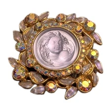 KIRKS FOLLY DREAM ANGEL AB Cameo CRYSTAL RHINESTONE bracelet **Charm ONLY**