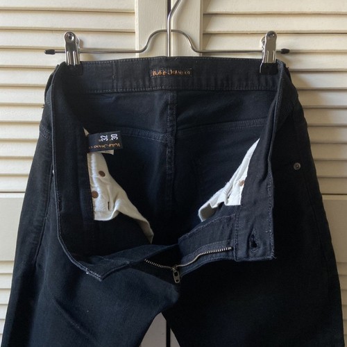Pantalones de mezclilla Nudie Jeans ajustados de rizo Ever negros calce ajustado para hombre talla 32x30 - Imagen 4 de 9