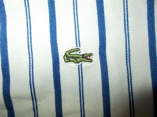 Camisa LACOSTE (42) (L) 100% ALGODÓN ¡PERFECTA!!! Rayas Blanco Azul AJUSTE REGULAR - Imagen 3 de 6