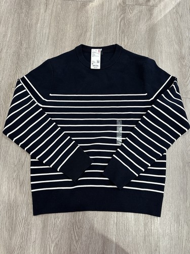 UNIQLO Washable Milano Rib Crewneck Sweater in Navy NEW size M - Bild 1 von 7