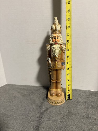 Vintage Weihnachten handbemalt Royal Guard Stil Nussknacker 13" Harz Figur Dekor - Bild 6 von 6