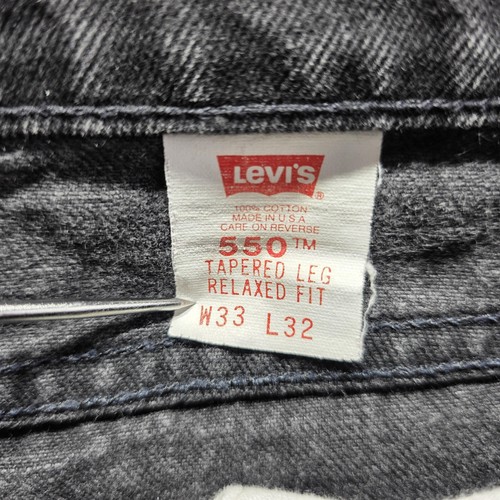 Jeans vintage Levis 550 uomo 33x32 affusolati vestibilità rilassata made USA pantaloni denim anni 90 - Foto 6 di 11