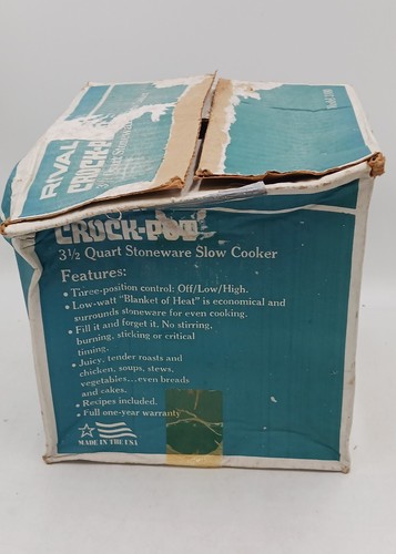 Vintage Rival Crock Pot Slow Cooker Flowers (Rare) Model 3100/2 3.5 Quart Tested - Picture 5 of 8