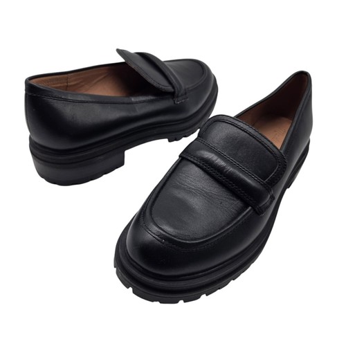 NEW Madewell The Bradley Lugsole Loafers shoes Black Smooth Leather SZ 8.5 NG674 - Picture 1 of 8