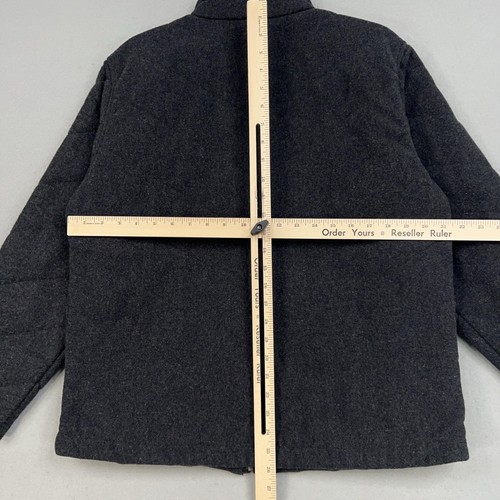 Chaqueta Woolrich Mujer Grande Gris Carbón Acolchada Exterior Heritage 100% Lana - Imagen 9 de 13