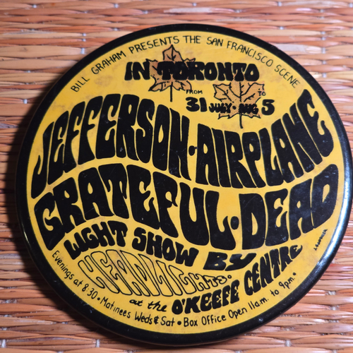 1967 Bill Graham Presents Jefferson Airplane and the Grateful Dead Pin