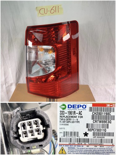 NEW FOR 2011-2016 Chrysler Town and Country Right Passenger Tail Light NON-OEM - Picture 2 of 23