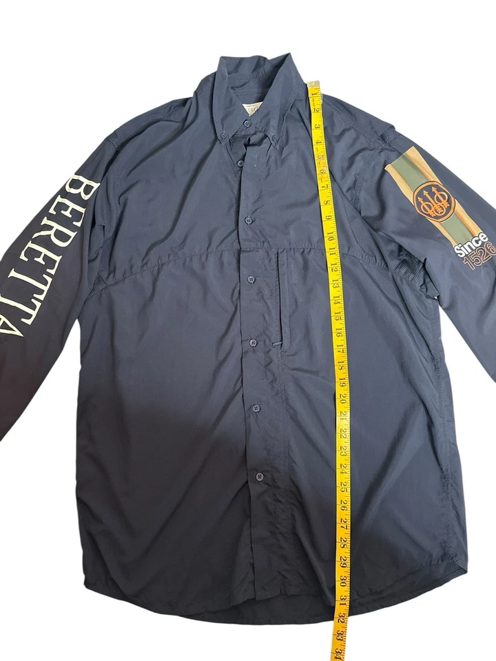 Beretta Men’s Vented Buzzi Shooting Shirt Long Sleeve Button Down Navy Blue M - Image 4 of 4