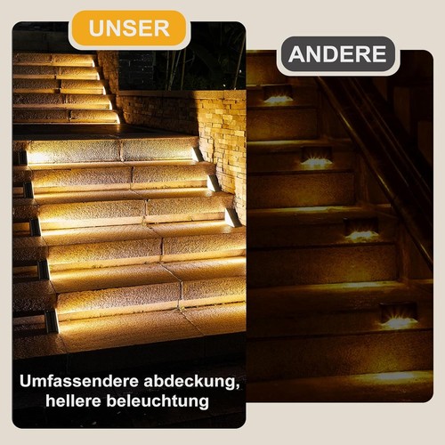 4er Set Solar Treppenleuchten - LED Lampen für stilvolle Gärten - Bild 4 von 10