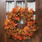 Northlight 24" Autumn Harvest Maple Leaf Berries Artificial Fall Wreath; Unlit