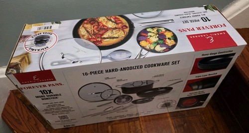 Emeril Lagasse Forever Pfannen, 10-teiliges Kochgeschirrset mit Deckel & Besteck, harte ABHOLUNG